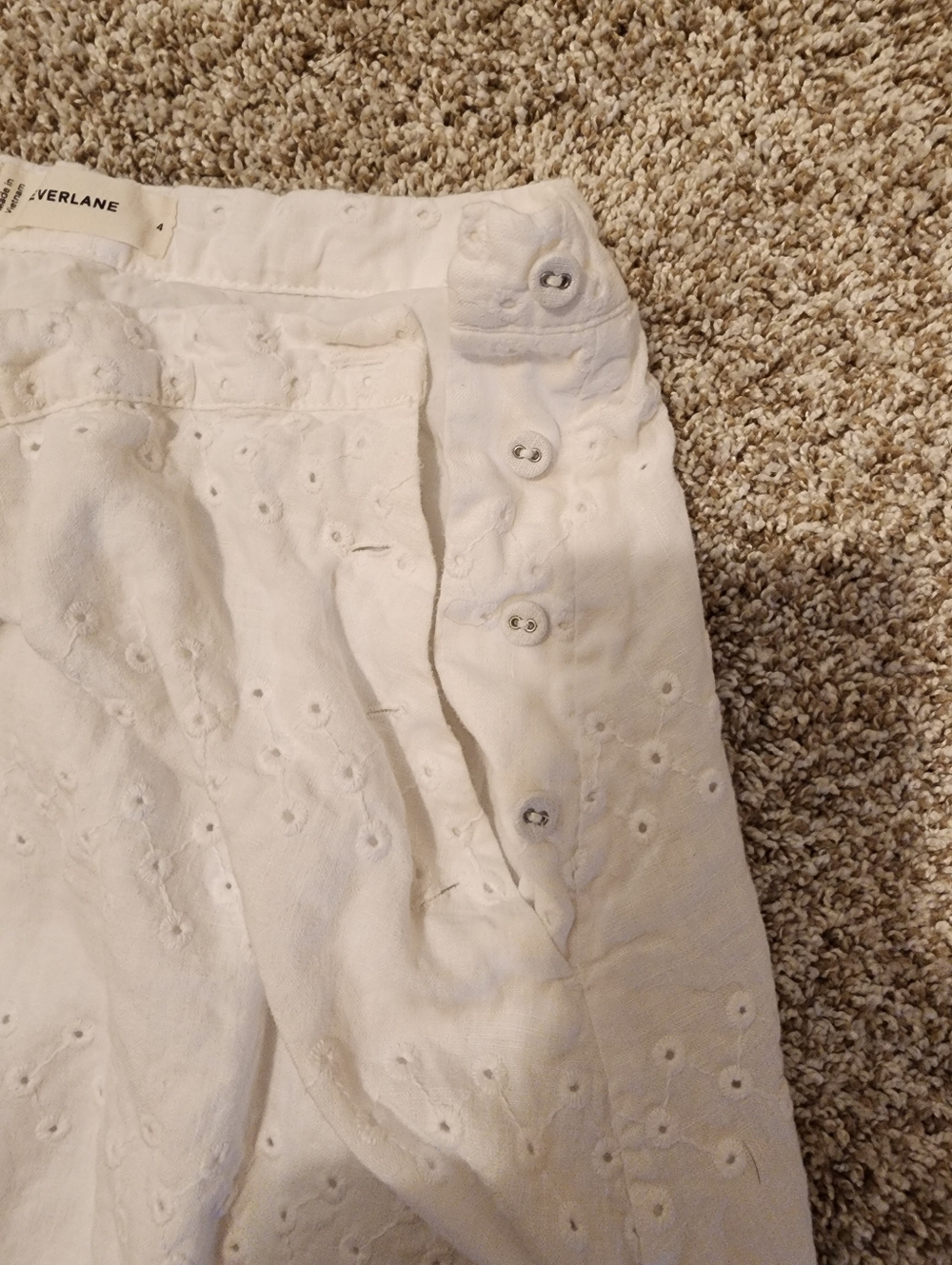 EUC Everlane Eyelet Skirt 100% Linen - Picture 3 of 7